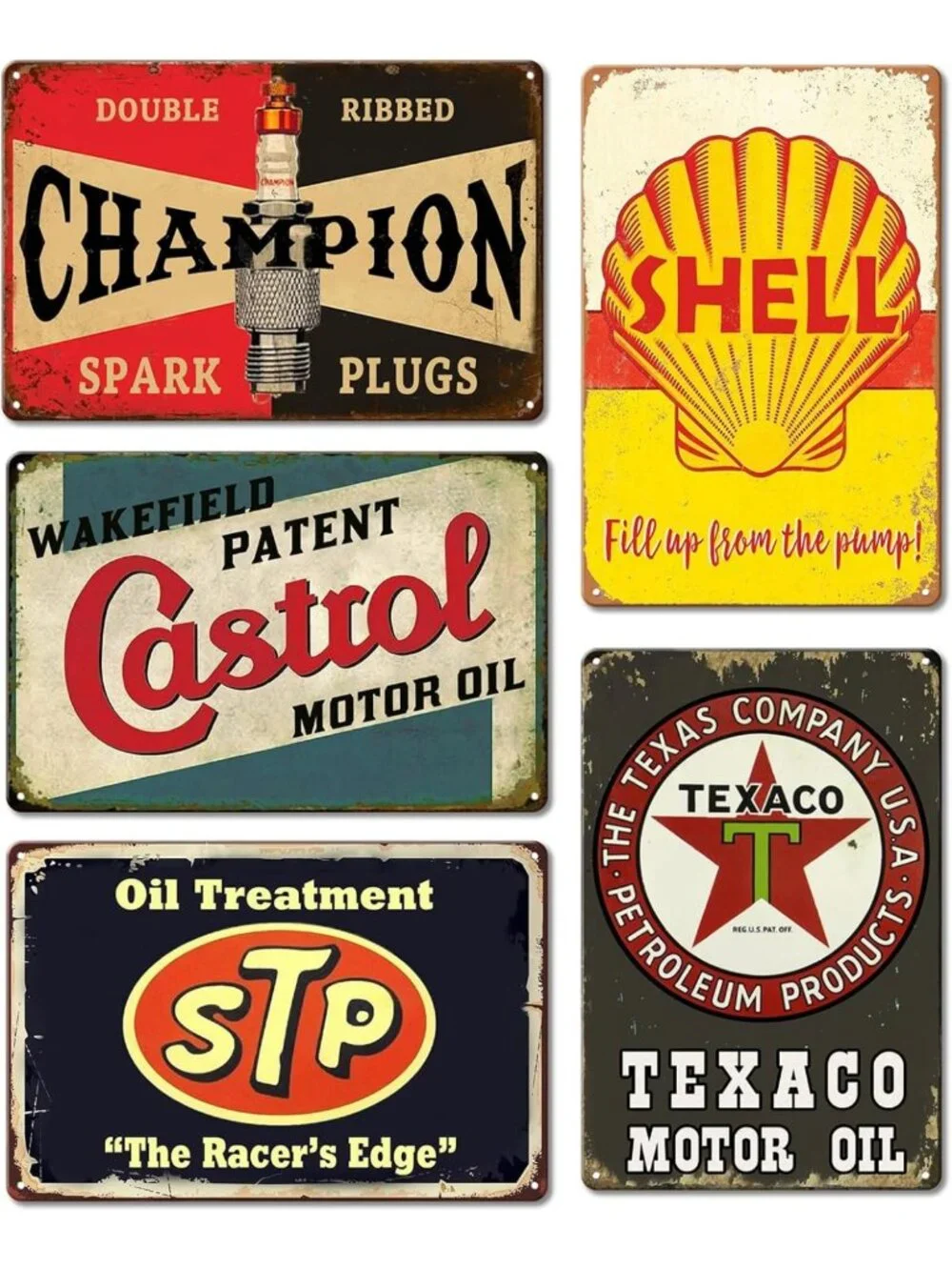 Retro Vintage Metal Tin Signs for Garage Decor | Old Car & Gas Station Wall Art